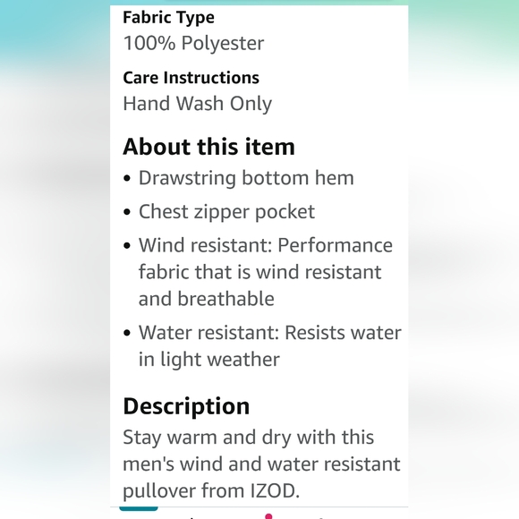 Mens Izod 1/4 Zip Fleece Lined Pullover Jacket Size XXL - Picture 11 of 11